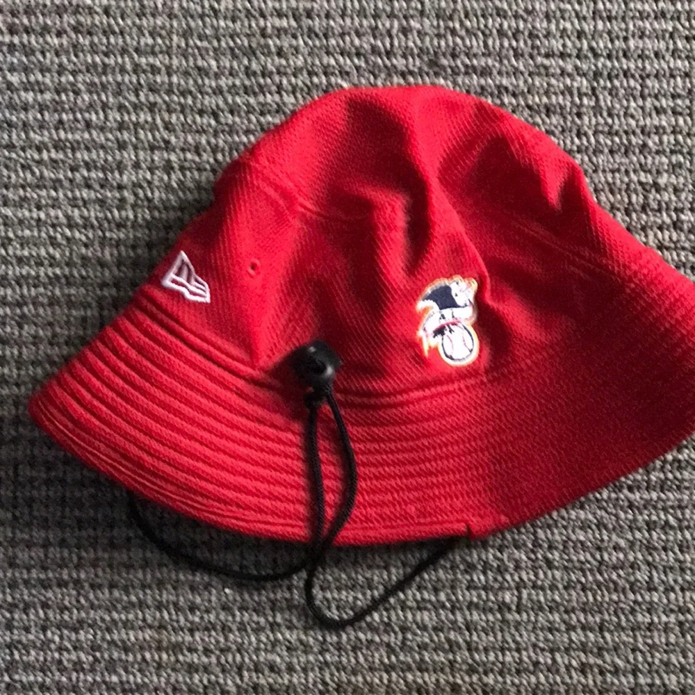 Texas Rangers MLB Red Bucket Hat with Embroidered 'T' Patch‎
